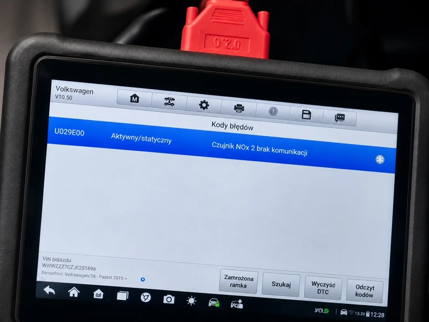 VW T6 défaut U029E00 capteur NOx 2 aucune communication problème AdBlue SCR